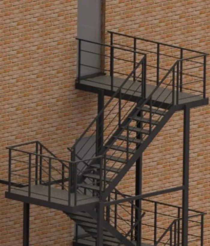 Компьютерное представление эвакуационной лестницы